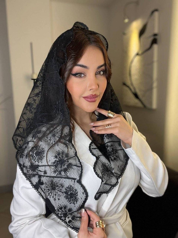 روسری سه گوش دانتل/زنانه و دخترانه/مناسب فصل و مجلس