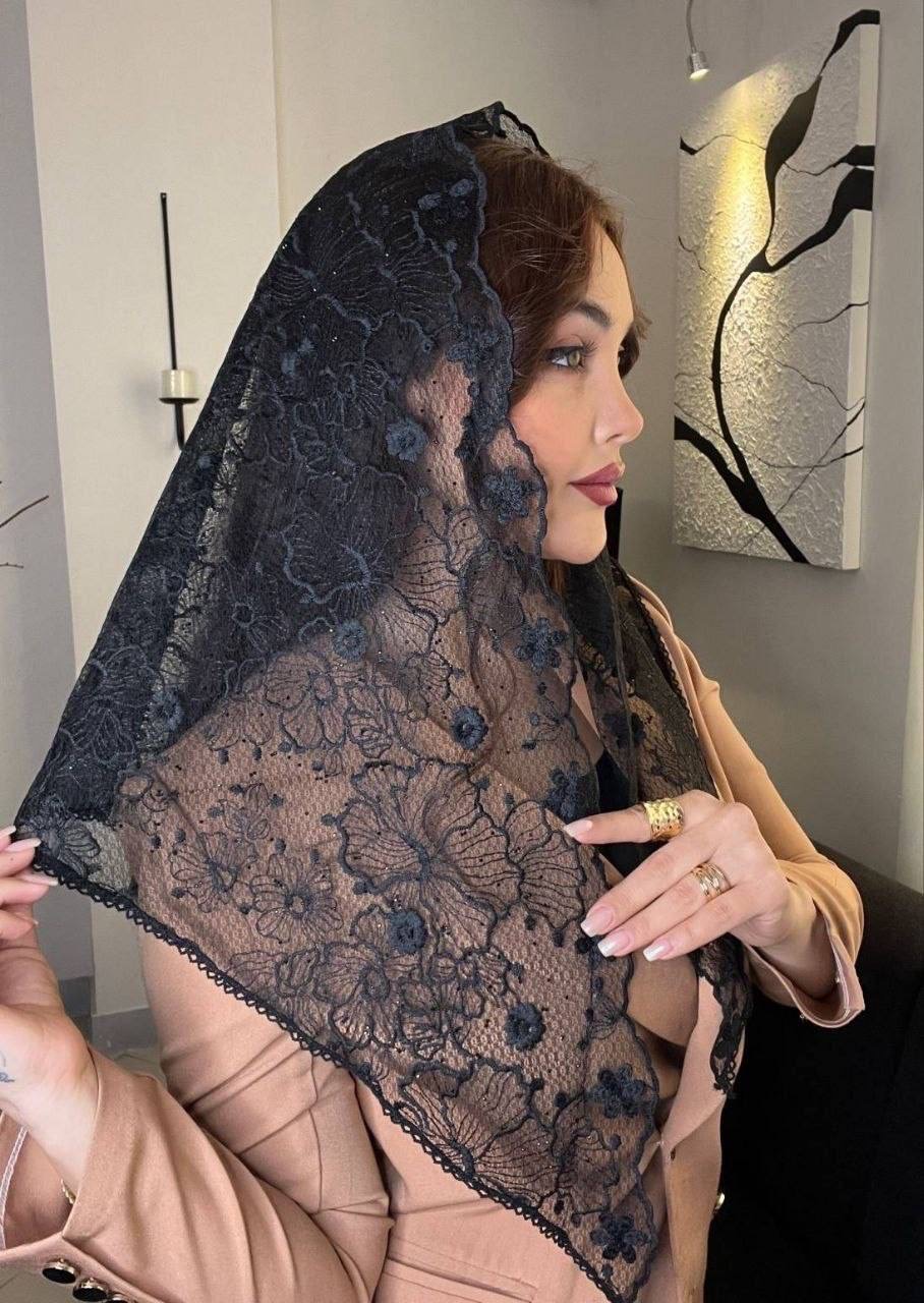 روسری سه گوش دانتل/زنانه و دخترانه/مناسب فصل و مجلس