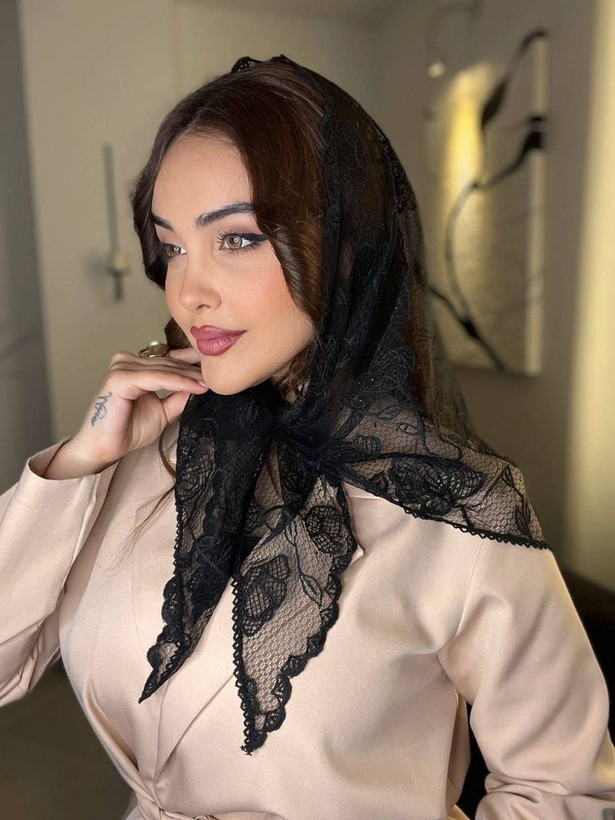 روسری سه گوش دانتل/زنانه و دخترانه/مناسب فصل و مجلس