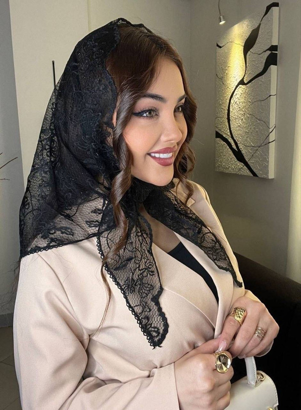 روسری سه گوش دانتل/زنانه و دخترانه/مناسب فصل و مجلس